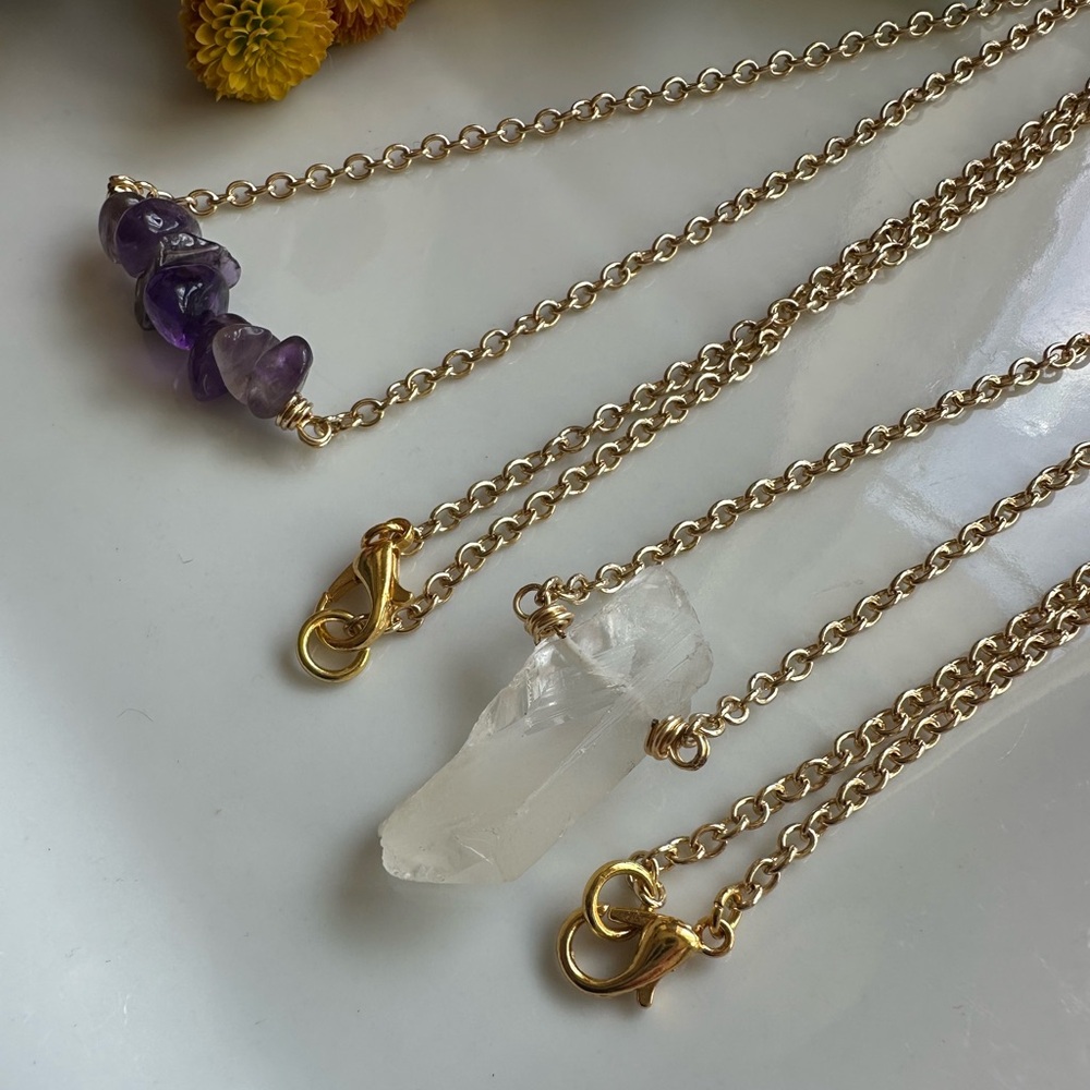 Quartz point and Amethyst Necklace Set - Picture 6 of 6